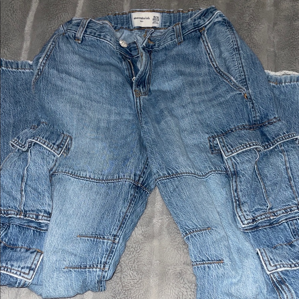 Abercrombie Kids Blue Cargo Jeans